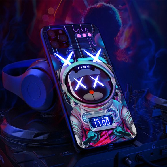 LED Smart Luxury iPhone 13 Series Tempered Glass Cases - Trip To The Moon Design - Picture 1 of 6